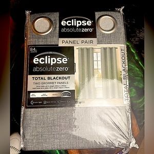 Eclipse Absolute Zero 84" Blackout Curtains, 2-Pack, Max Grey, 52" x 84"